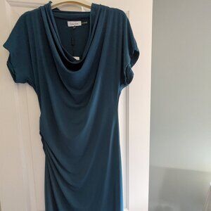 Calvin Klein Sheath Dress - Short Sleeve - Medium Teal - Size M - NWT